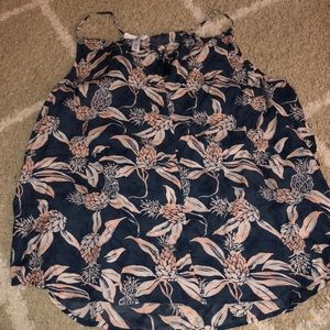 Blue and pink floral top